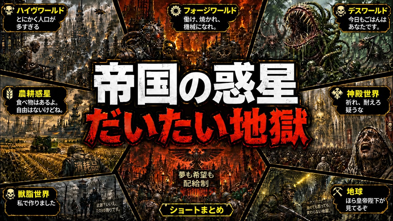 ウォーハンマー40k解説】帝国惑星10連発【ショート詰め合わせ】 - YouTube
