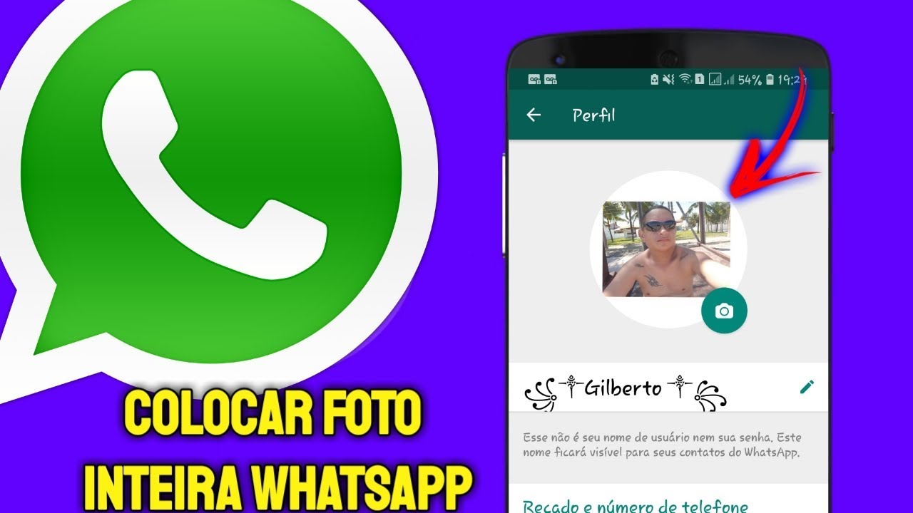 WHATSAPP Como Colocar Foto Inteira no Perfil do WhatsApp - YouTube