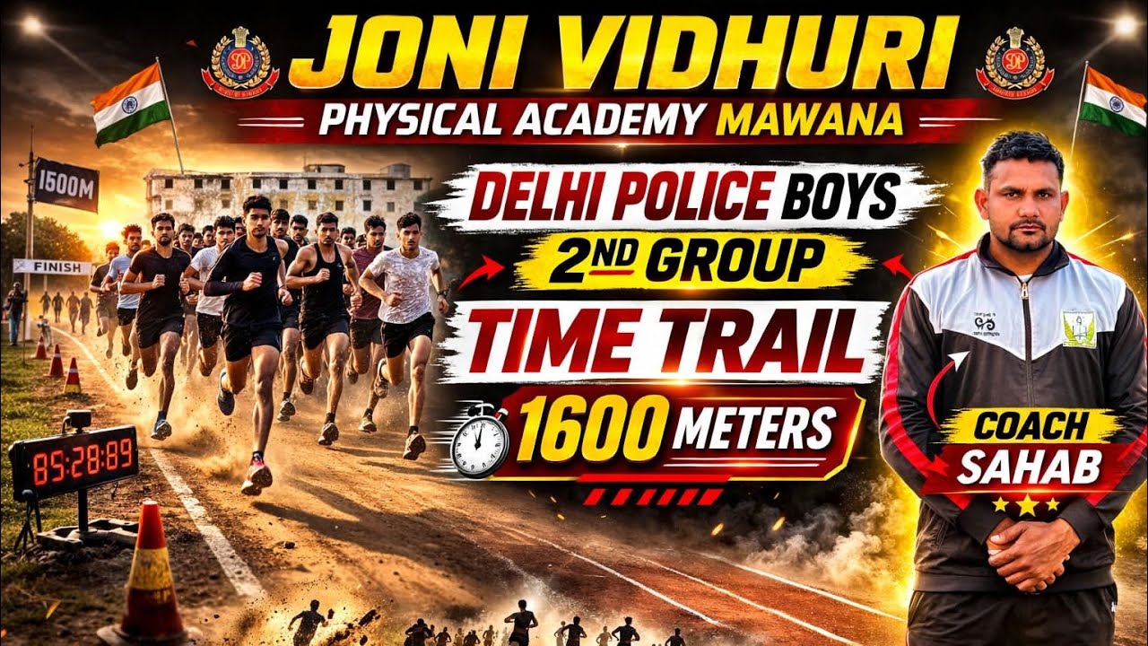 Delhi Police 1600 Meter Run | Boys 2nd Batch | Full Ground Trial | Joni Vidhuri
