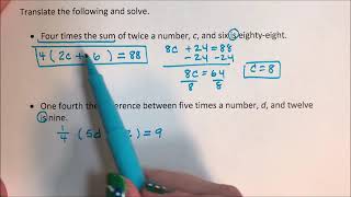 Translate English to Mathematics