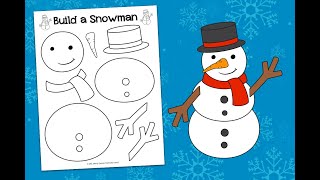 Build A Snowman Craft (With Free Printable Template) - Fox Farm Home