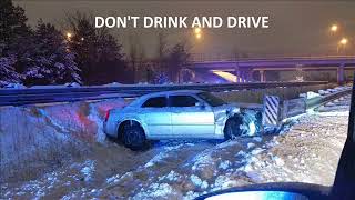 Drunk Driver Hits Guardrail