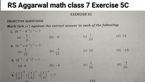 RS Aggarwal math class 7 exercise 5C ।। Class 7 exercise 5C RS Aggarwal math solution । Exponents
