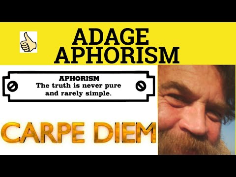 🔵 Adage or Aphorism - Adage Meaning - Aphorism Examples - Adage Definition - Special Language Forms