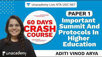 60 Days paper I Crash Course | Important Summit & Protocols | NTA UGC NET 2020 | Aditi Vinod Arya