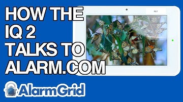 How does the Qolsys IQ Panel Communicate with Alarm.com?