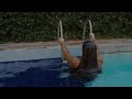 Brendas wetlook debut - jeans and leather in the pool