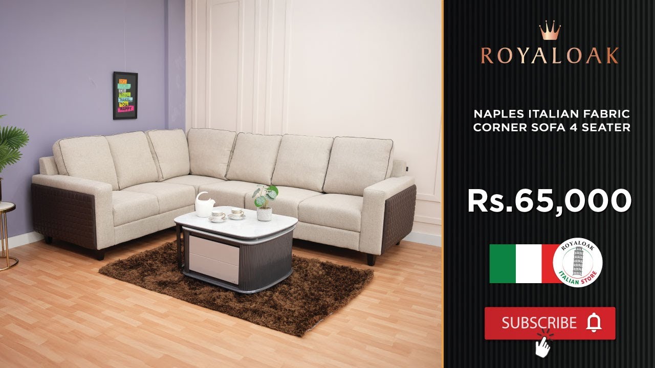 Royaloak | Naples Italian Fabric Corner Sofa 5 Seater
