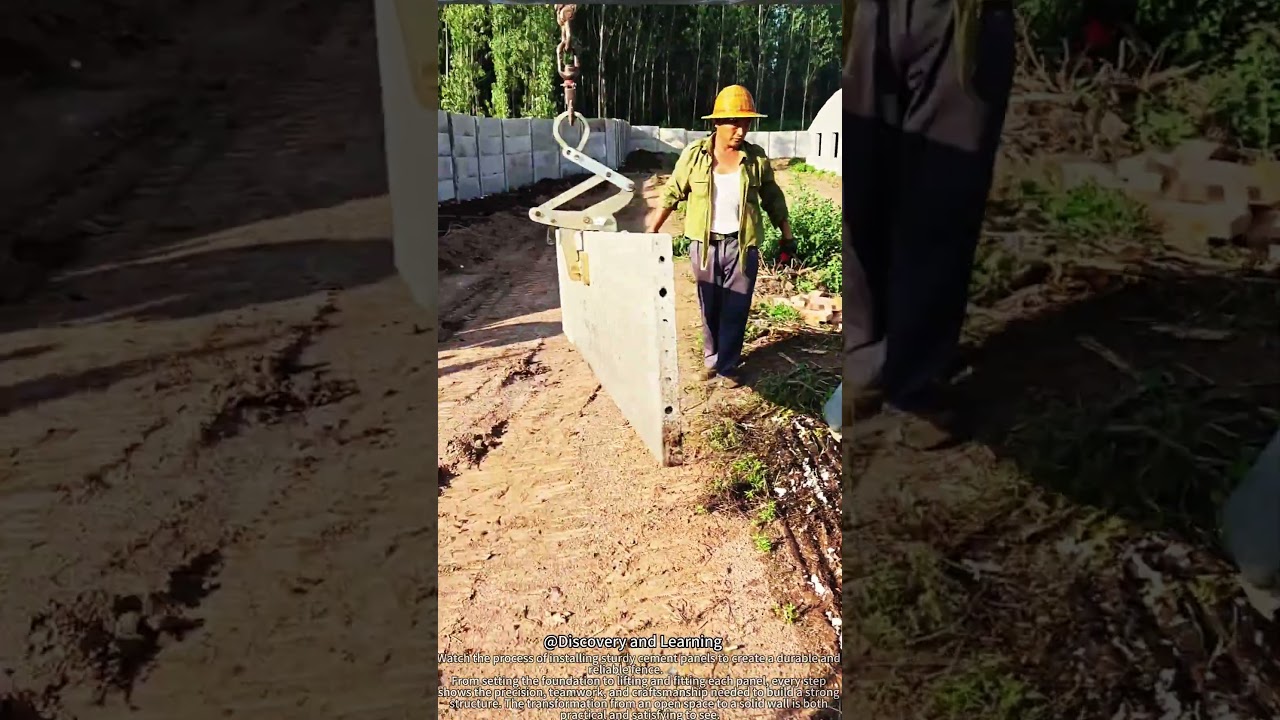 Building a Cement Panel Fence | Step-by-Step Construction 🧱🔧