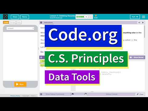 Deleting Records Lesson 11.5 Tutorial with Answers Code.org CS Principles + CodeAI