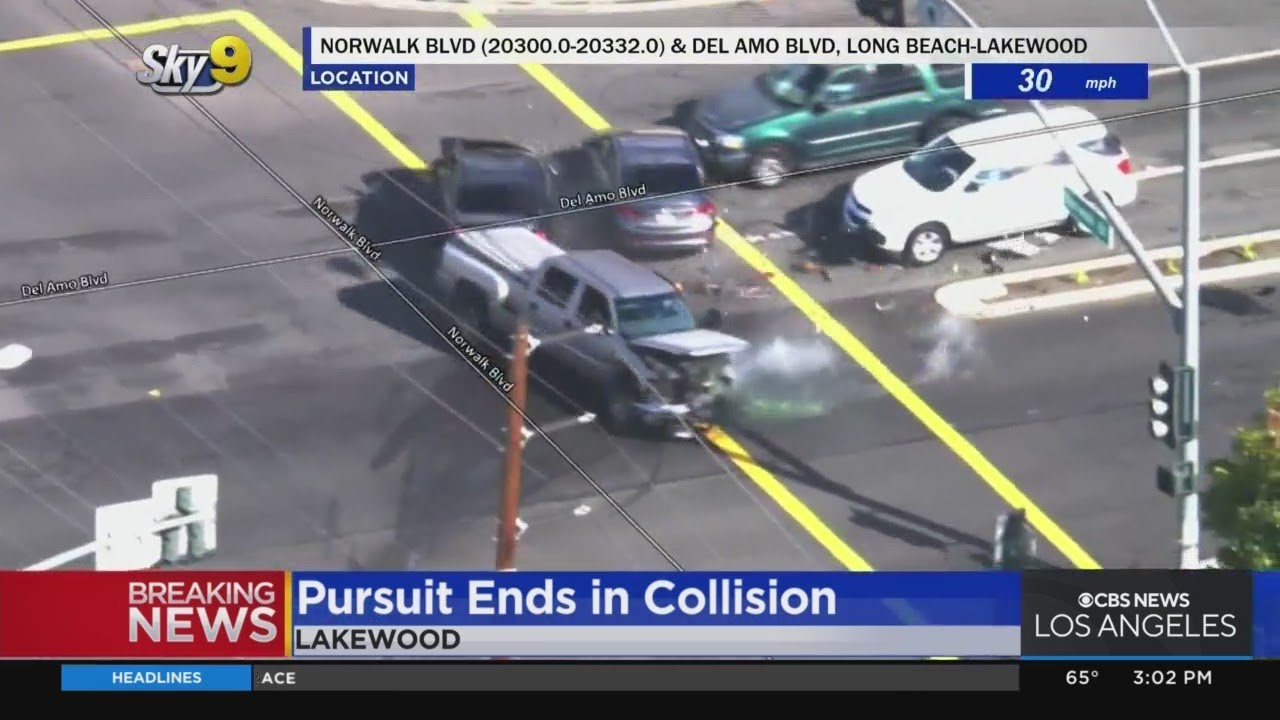 Pursuit ends with multicar collision in Lakewood YouTube