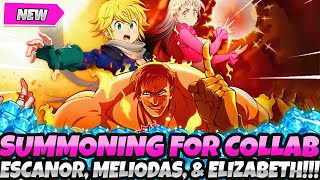 *LET&#39;S GOOOOO!!!* FIRST EVER SUMMONS ON COLLAB ESCANOR, MELIODAS &amp; ELIZABETH!