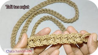 : Cara membuat tali tas rajut | bag rope crochet tutorial | tutorial tali rajut untuk tas selempang