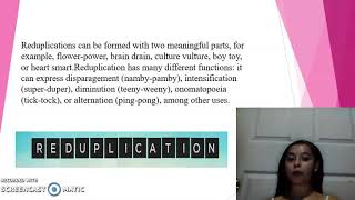 Task 6 - Final Exam on word formation Reduplication