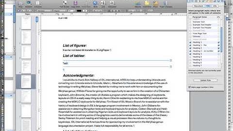 Two Table of contents in Apple Pages