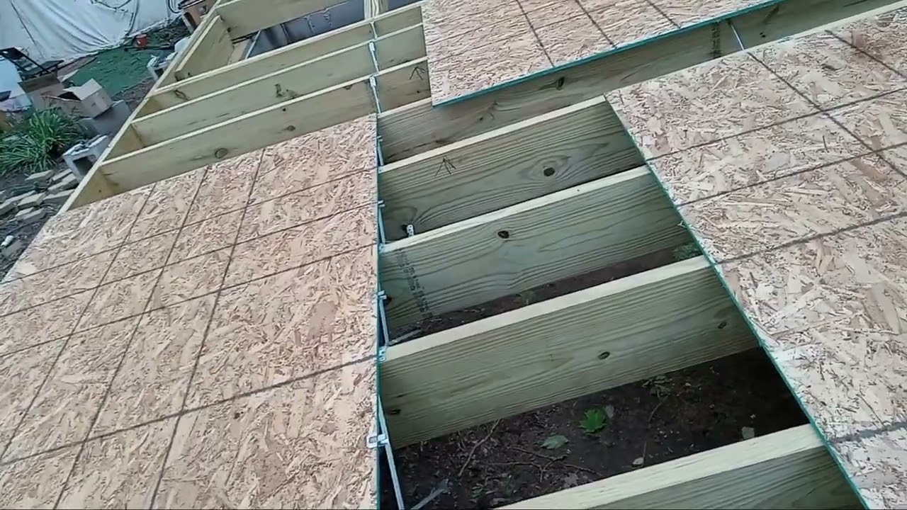 Joists, bridging and started sheeting floor