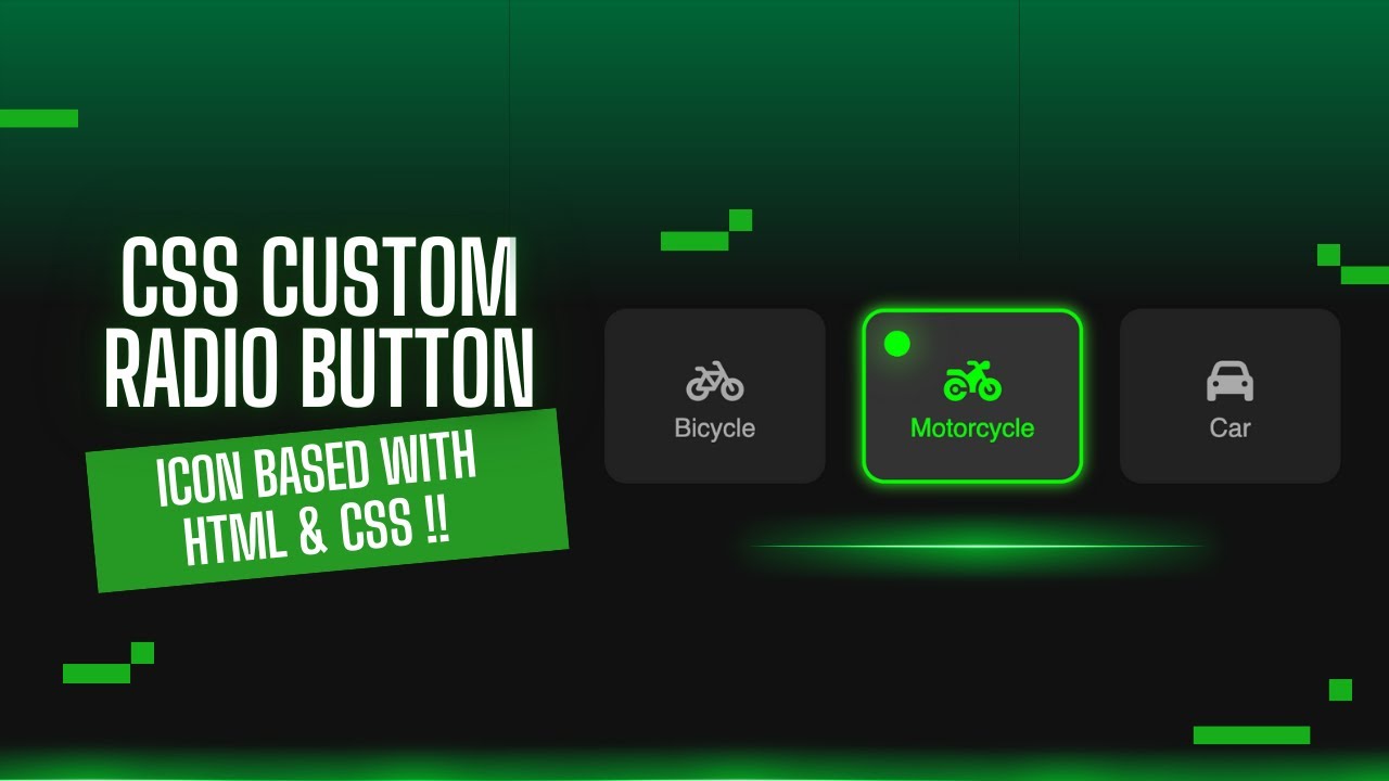 CSS Custom Radio Button UI | Icon Based Radio Button Design with HTML ...