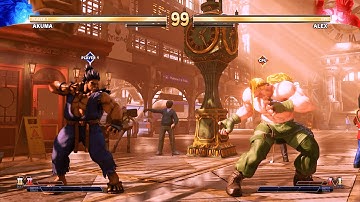Shin Akuma vs Alex (Hardest) - Street Fighter 5.| Epic Battle