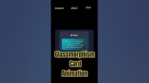 ✨How to Create Glassmorphism Card with Neon Hover Effect using HTML & CSS ✨ #coding #shorts