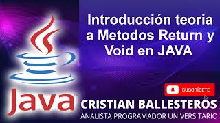 Introducción teoría a Métodos Return y Void en JAVA