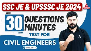 30 Min Quiz Test for Civil Engineering | SSC JE & UPSSSC JE 2024  | By Rajat Sir