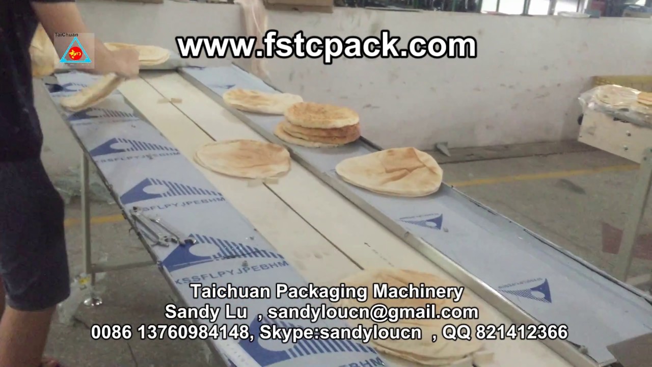 Arabic Bread Pilow Packaging machine , Arabic bread wrapping machine0086 18603091297 YouTube