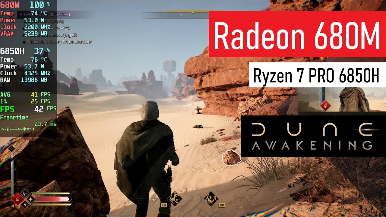 Dune: Awakening | Radeon 680M (8GB allocated) | Ryzen 7 PRO 6850H