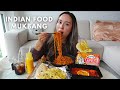 Indian food mukbang   butter chicken nan samosa curry spicy noodles