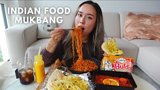 Indian Food Mukbang 🇮🇳 | Butter chicken, Nan, Samosa, Curry Spicy Noodles