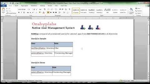 User Comparison Report