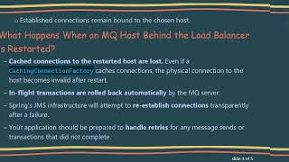 Handling JMS Connections with JmsTemplate, CachingConnectionFactory, and Load Balancers in IBM MQ