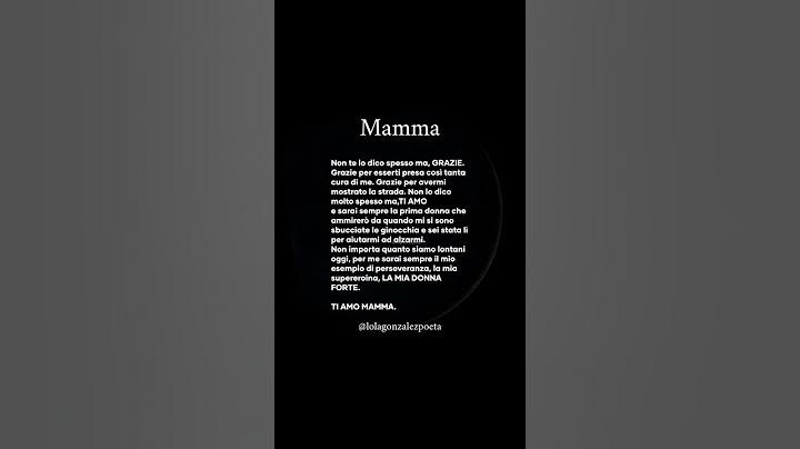 POESIA PER MAMMA