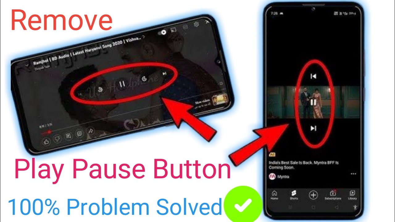 Remove Play Pause Button From Youtube Shorts And Long Video/disable ...