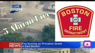 Footage of the 5 Alram Fire in East Boston