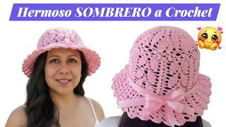 GORROS a Crochet Sombrero de Playa fácil y rápido 