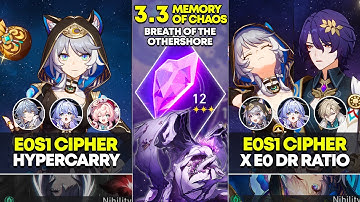 E0S1 Cipher Hypercarry & E0S1 Cipher x Dr Ratio | Memory of Chaos 12 | Honkai Star Rail 3.3
