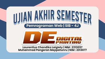 UAS Pemrograman Web : DE Digital Printing - Video Project