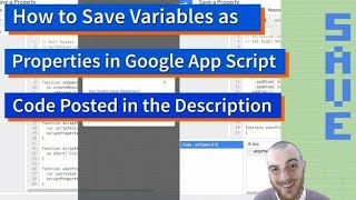 How to Save Script and User Properties in Google Apps Script
