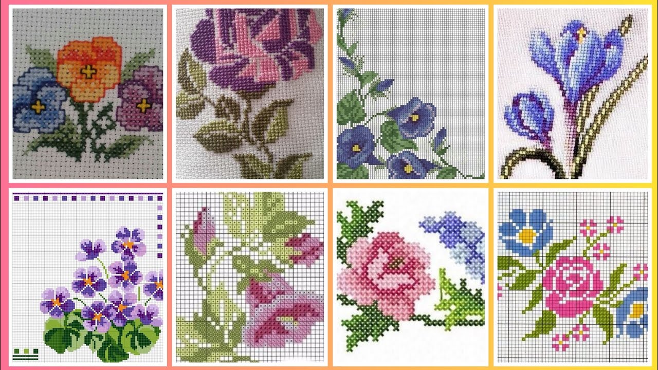 Top 100+ Amazing and Elegant Floral Cross stitch patterns || Charsuti Kerhai Ideas For Everything||