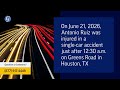 Antonio Ruiz Injured in Single-Vehicle Accident on Greens Road in Houston