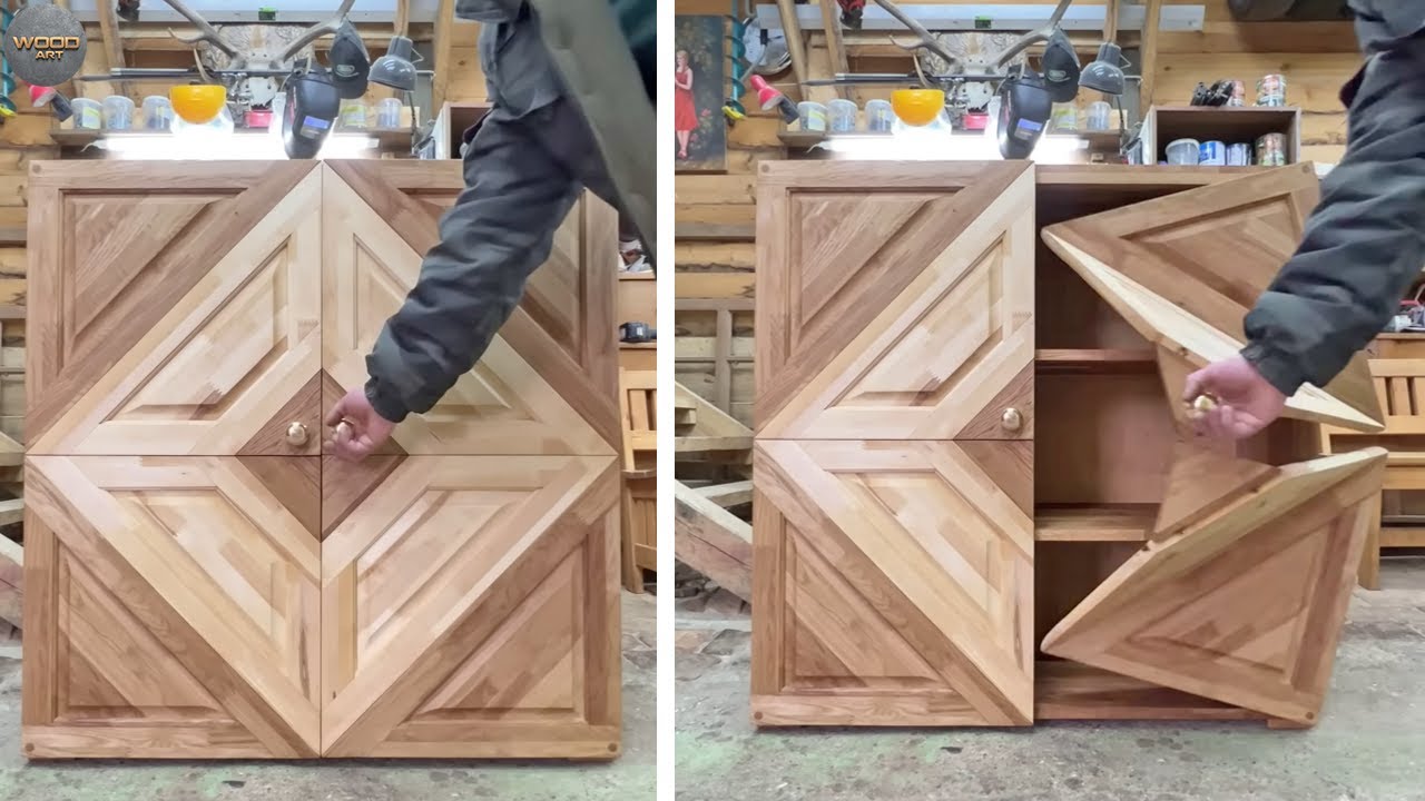 DIY Wooden Smart Cabinet Furniture with 3D Door