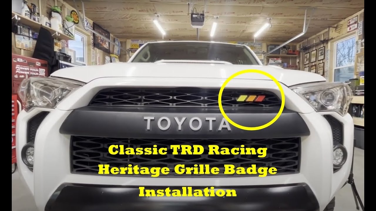 HOW TO Classic Toyota Retro TRD Racing Heritage Tri Color Grille Badge Emblem Installation 4Runner