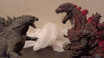 legendary godzilla vs Shin godzilla stop motion battle