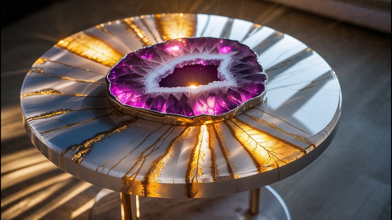 30 Glowing Geode & Crystal Epoxy Side Tables (Backlit!) — Wait for #12
