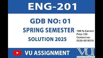 ENG 201 GDB 1 Solution 2025 || Solution BY VU ASSIGNMENT ||