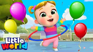 Hula Hoop Song (Nina and Nico) | Little World Kids Songs \& Nursery Rhymes