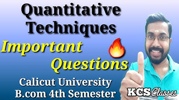 Quantitative Techniques For Business|Important Questions|Calicut University Bcom 4th Semester