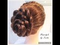 Beautiful flower bun with braid hairstyle