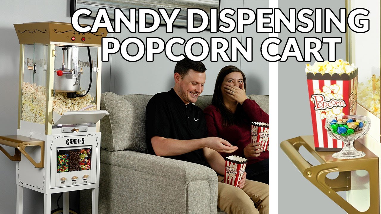 Nostalgia NKPCRTCD8IVY 53 Popcorn Cart with Candy Dispenser 