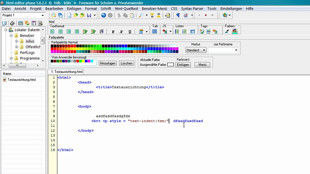 New Update HTML-Kurs: 3.1. Textgestaltung Ausrichtung (deutsch)